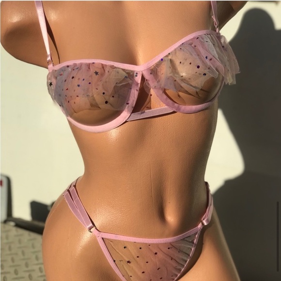 NWOT Rainbow Tule 3-Piece Lingerie Set - Picture 3 of 13